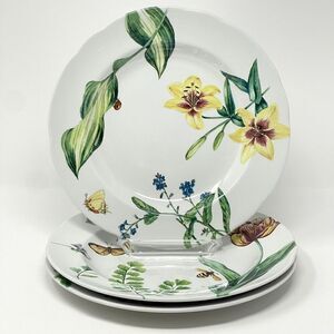Spode Williams Sonoma English Floral 9" Dessert Salad Luncheon Plates Set Of 3
